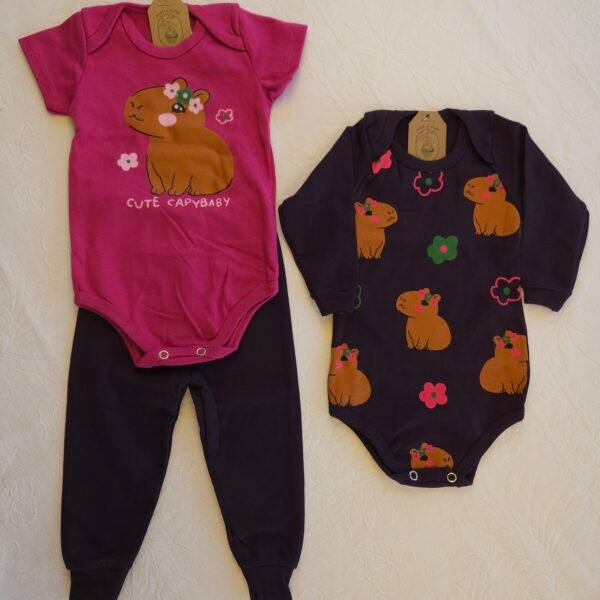 Conjunto Menina 3 peças P  Capivara