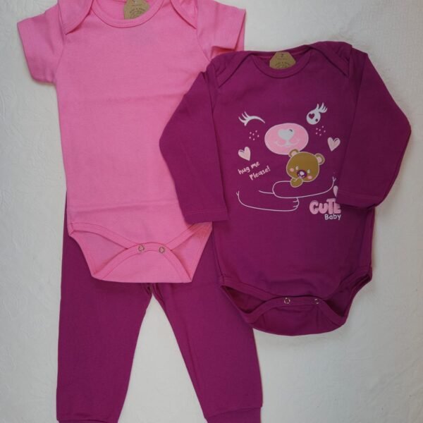Conjunto 3 peças Menina urso - GG